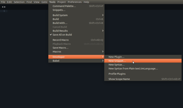 New Sublime Snippet